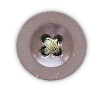 The dish type button used on the jacket's concealed areas, including the button track and pockets. This style of button was used extensively on Commonwealth military clothing and was approximately 17 mm across.