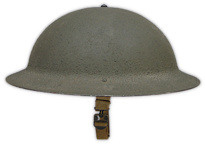 Model M‐1917‐A1 steel helmet. This was an improved version of WW1 M‐1917 helmet that featured a new liner design that provided better stability on the head and could be easily replaced if necessary.   It also had an improved web chinstrap with brass J hook and buckle. This helmet was standard issue from 1936 through 1941 when it was gradually replaced by the M‐1 helmet and liner assembly.  After the introduction of the M‐1 model, the M‐1917‐A1 remained in use in a limited role in the continental US through 1943.