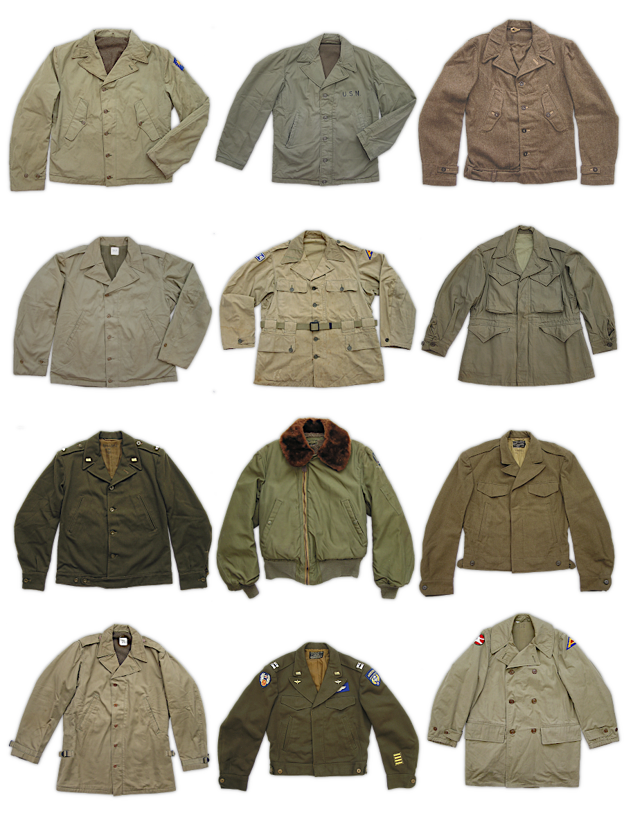 background of varous WW2 jackets.